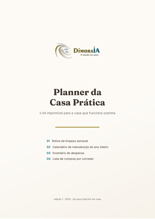 Capa do Planner da Casa Prática — kit imprimível da DimoraIA